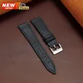 Bracelet cuir vintage 18 à 24 mm à dégagement rapide – Couleur du bracelet Black