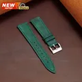 Bracelet cuir vintage 18 à 24 mm à dégagement rapide – Couleur du bracelet Green