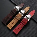 Bracelet cuir vintage 18 à 24 mm avec boucle papillon – 2