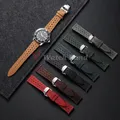 Bracelet cuir vintage 18 à 24 mm avec boucle papillon – 6