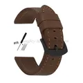 Bracelet cuir vintage 18 à 24 mm style militaire – Couleur du bracelet Brown-Black