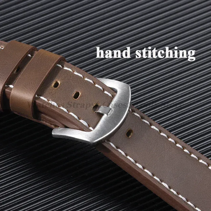 Bracelet cuir vintage 18 à 24 mm style militaire