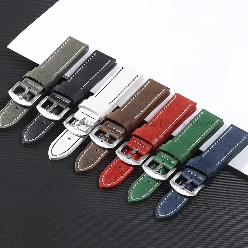 Bracelet cuir vintage 18 à 24 mm style militaire