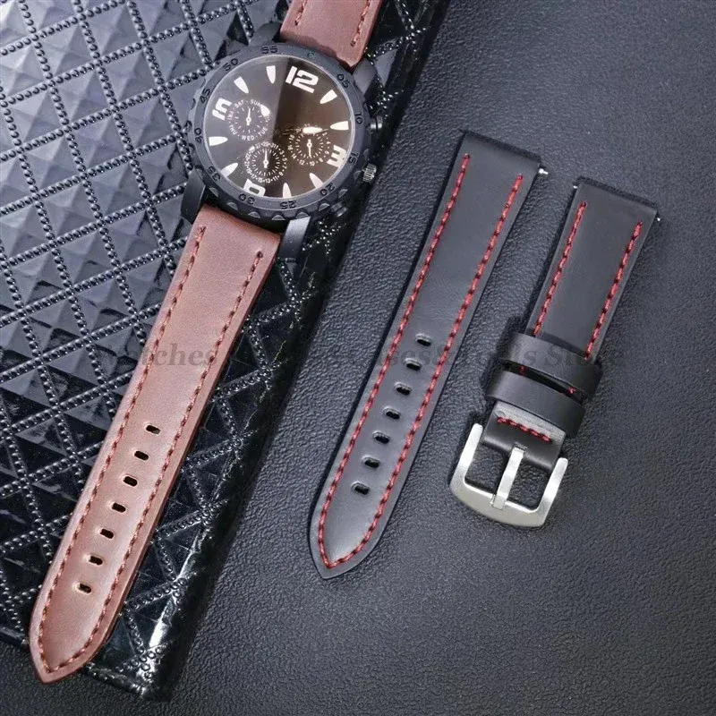 Bracelet cuir vintage 18 à 24 mm style militaire