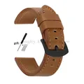 Bracelet cuir vintage 18 à 24 mm style militaire – Couleur du bracelet LightBrown-Black