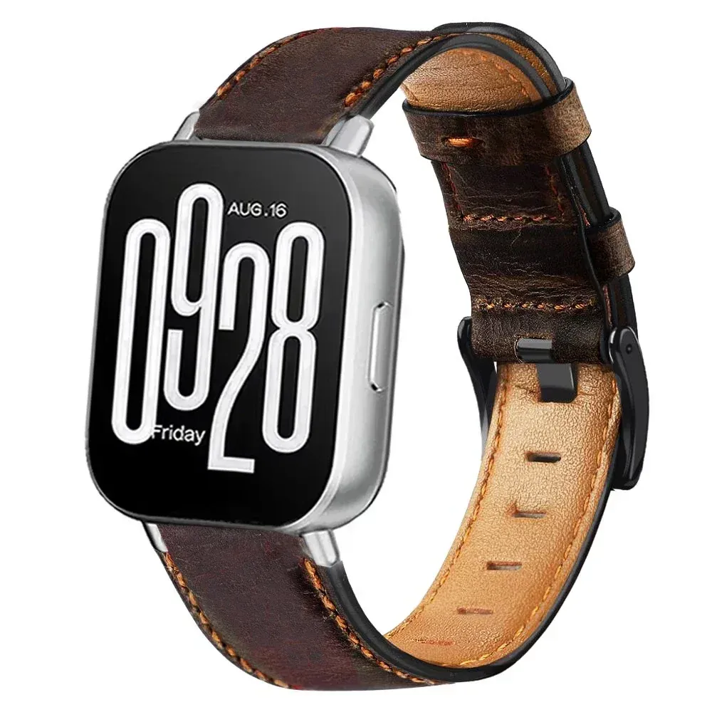 Bracelet cuir vintage 20 à 22 mm pour Redmi et Xiaomi