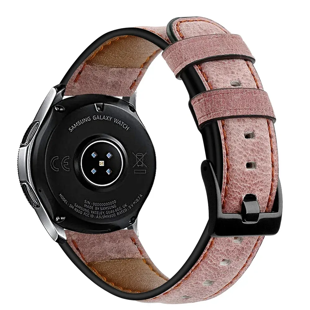Bracelet cuir vintage 20 à 22 mm pour Redmi et Xiaomi