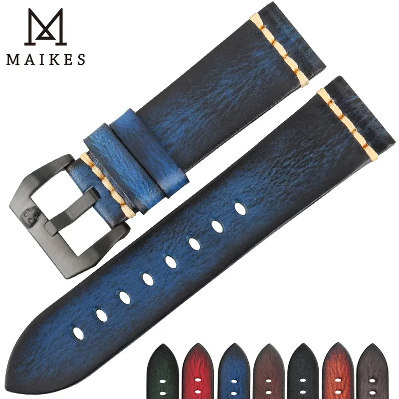 Bracelet cuir vintage pour montre 18 à 26 mm