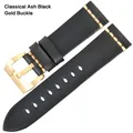 Bracelet cuir vintage pour montre 18 à 26 mm – Couleur du bracelet AshBlack Gold