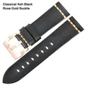 Bracelet cuir vintage pour montre 18 à 26 mm – Couleur du bracelet AshBlack RoseGold