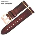 Bracelet cuir vintage pour montre 18 à 26 mm – Couleur du bracelet DarkBrown RG