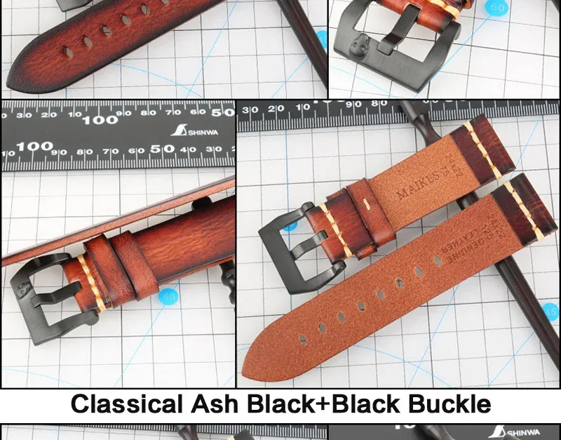 Bracelet cuir vintage pour montre 18 à 26 mm