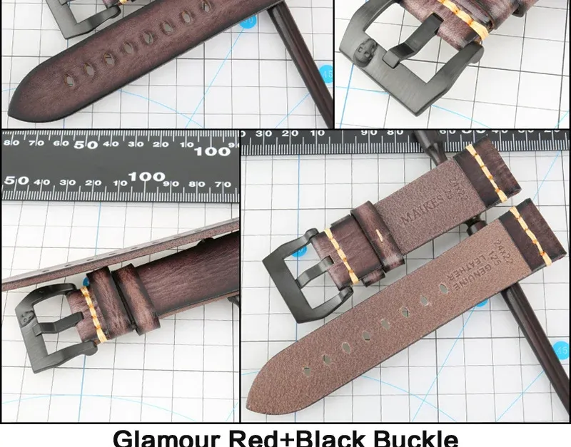 Bracelet cuir vintage pour montre 18 à 26 mm