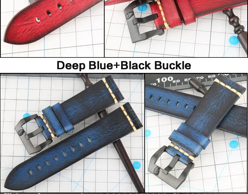 Bracelet cuir vintage pour montre 18 à 26 mm