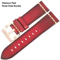 Bracelet cuir vintage pour montre 18 à 26 mm – Couleur du bracelet Red RoseGold