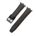 Bracelet cuir vintage pour Redmi Watch et Miband – Couleur du bracelet Black red B