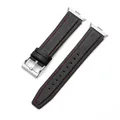 Bracelet cuir vintage pour Redmi Watch et Miband – Couleur du bracelet Black red S