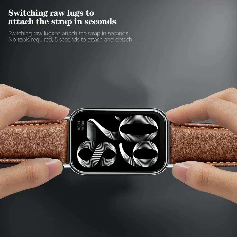 Bracelet cuir vintage pour Redmi Watch et Miband