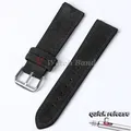 Bracelet daim et cuir 18 à 22 mm style vintage – Couleur du bracelet Black