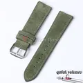 Bracelet daim et cuir 18 à 22 mm style vintage – Couleur du bracelet Green