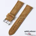 Bracelet daim et cuir 18 à 22 mm style vintage – Couleur du bracelet Yellow Brown