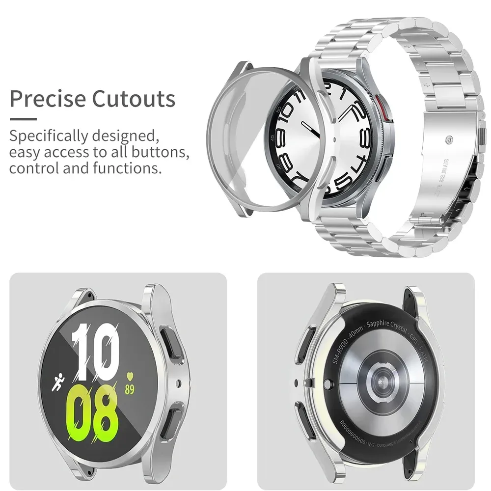 Bracelet et coque métal pour Samsung Galaxy Watch 40 à 47 mm