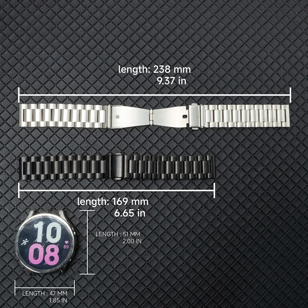 Bracelet et coque métal pour Samsung Galaxy Watch 40 à 47 mm