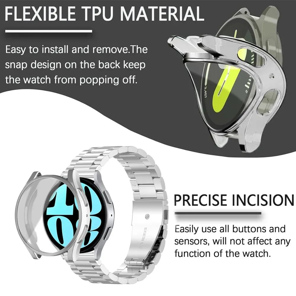 Bracelet et coque métal pour Samsung Galaxy Watch 40 à 47 mm