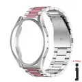 Bracelet et coque métal pour Samsung Galaxy Watch 40 à 47 mm – Couleur du bracelet silver pink
