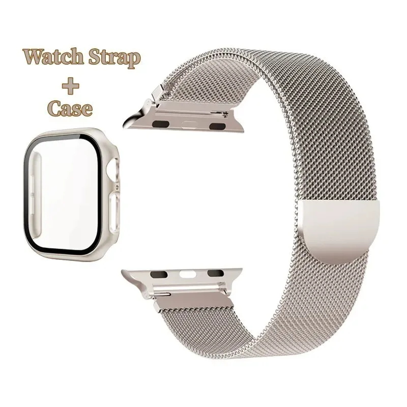 Bracelet et étui métal pour Apple Watch 38 à 49 mm