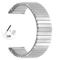 Bracelet extensible acier 20 mm pour Huawei et Galaxy – Couleur du bracelet Silver