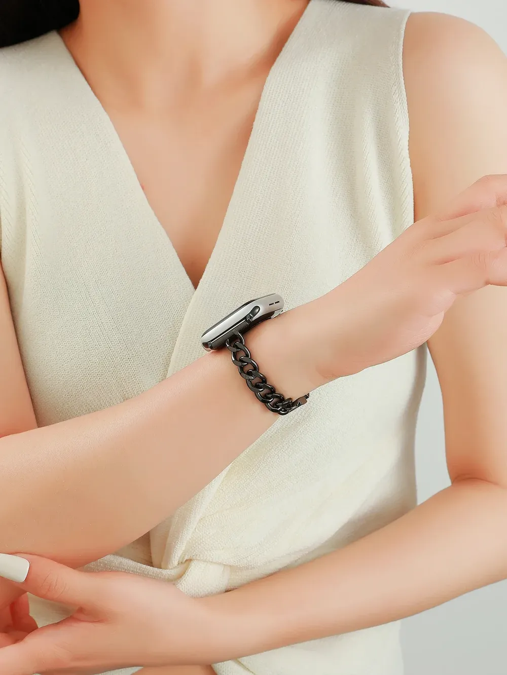 Bracelet fin acier inoxydable pour Apple Watch 40 à 45 mm