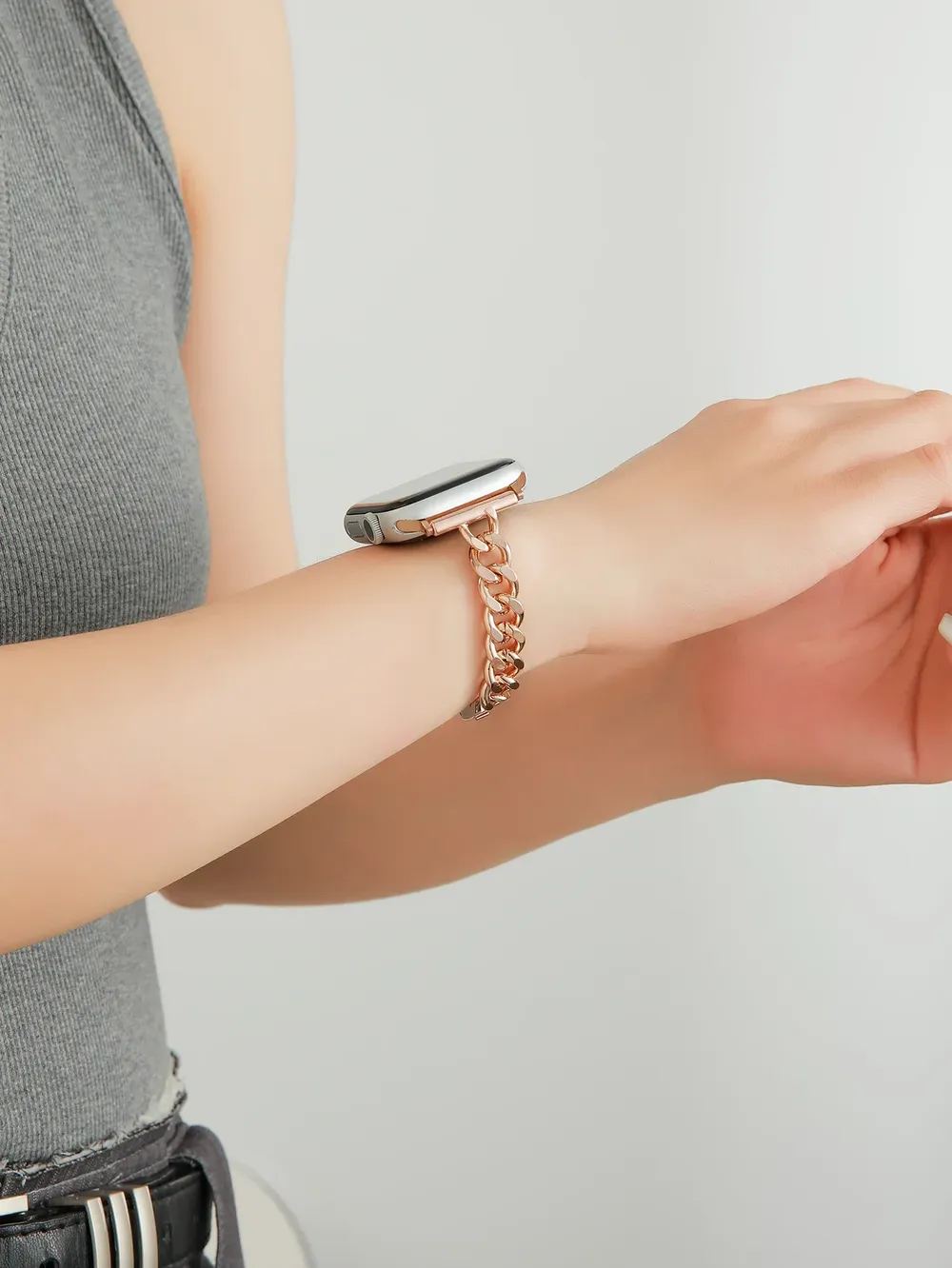 Bracelet fin acier inoxydable pour Apple Watch 40 à 45 mm