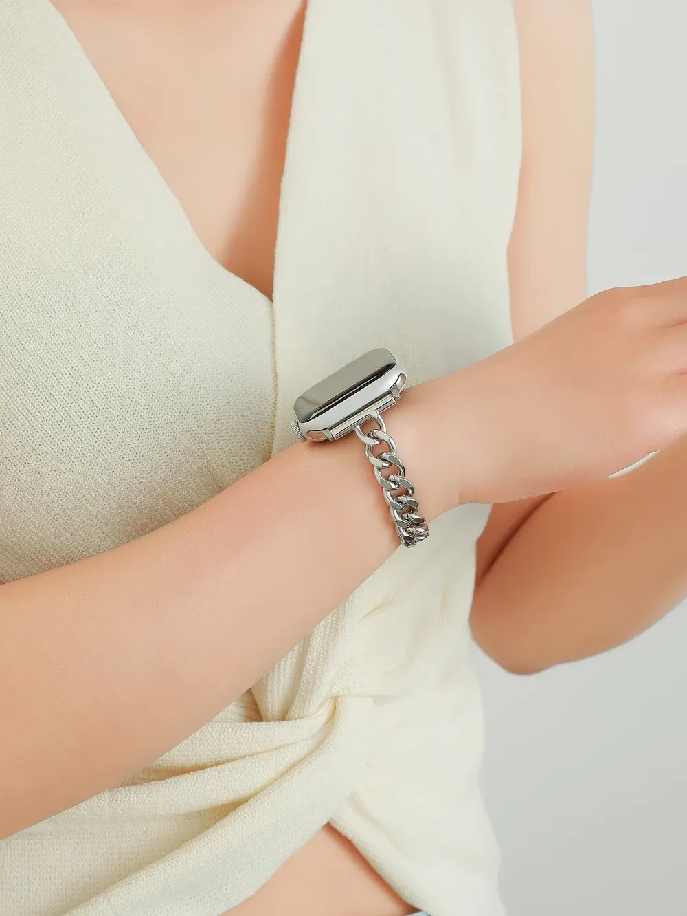 Bracelet fin acier inoxydable pour Apple Watch 40 à 45 mm