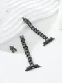 Bracelet fin acier inoxydable pour Apple Watch 40 à 45 mm – Couleur du bracelet noir
