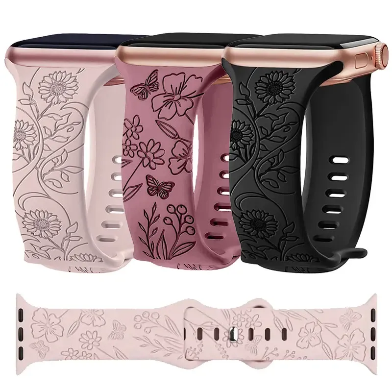 Bracelet floral pour Apple Watch 38 à 49 mm