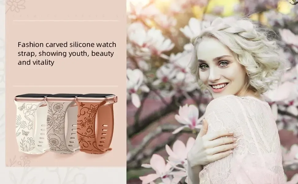 Bracelet floral pour Apple Watch 38 à 49 mm
