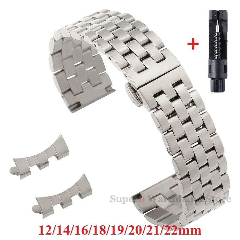 Bracelet inox 12 à 22 mm boucle papillon