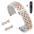 Bracelet inox 12 à 22 mm boucle papillon – Couleur du bracelet Silver RoseGold