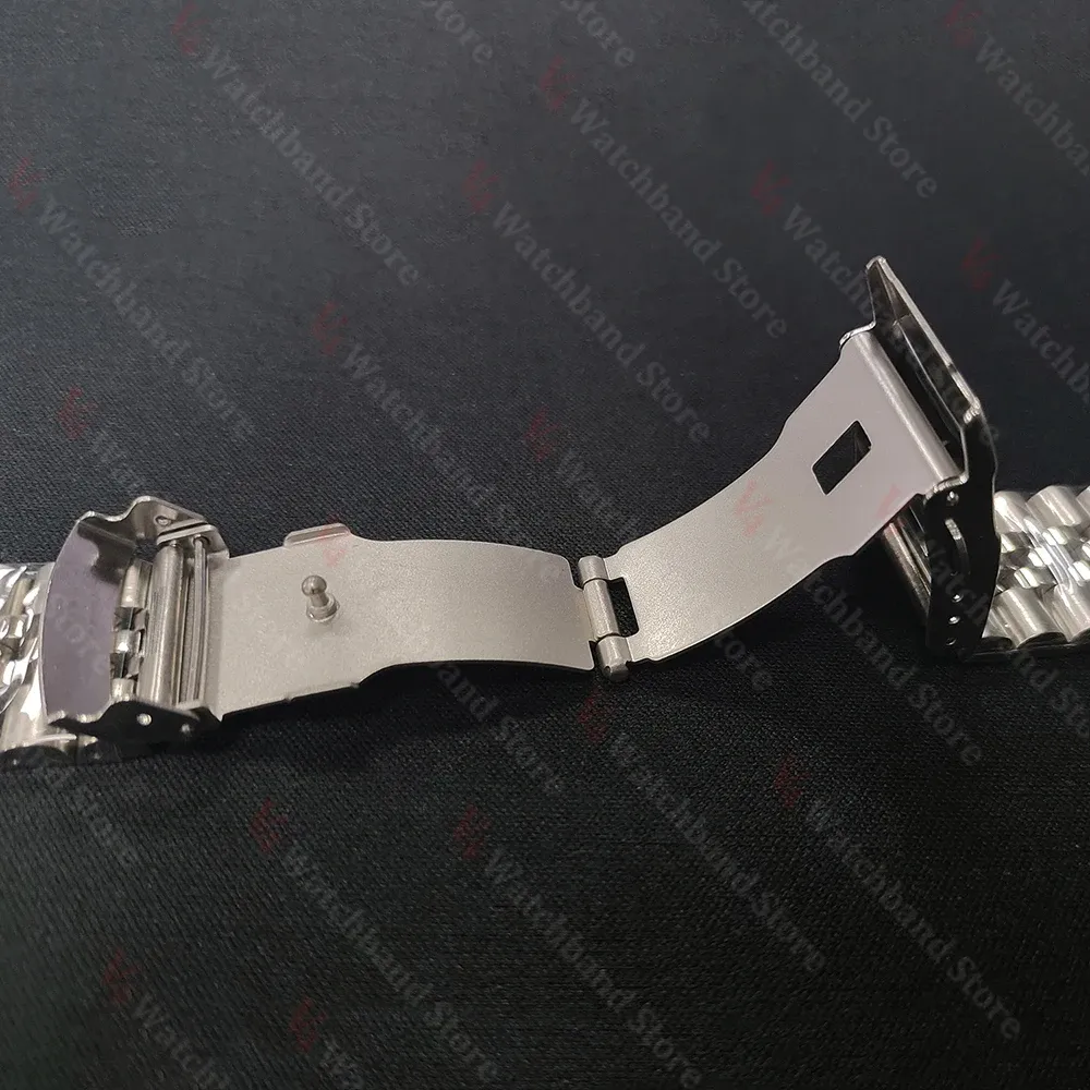 Bracelet inox 18 à 24 mm jubilé extrémité incurvée