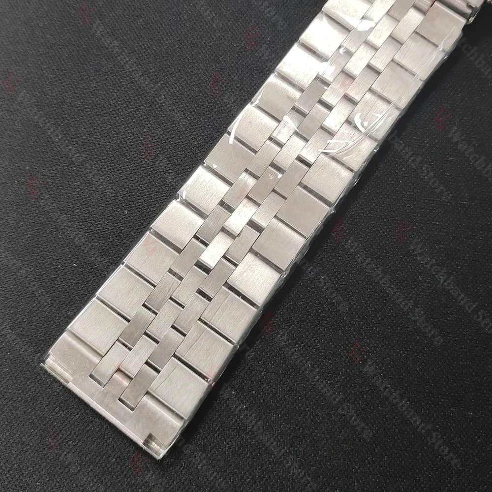 Bracelet inox 18 à 24 mm jubilé extrémité incurvée