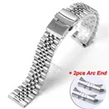 Bracelet inox 18 à 24 mm jubilé extrémité incurvée – Couleur du bracelet Flat End 2pcs
