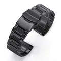 Bracelet inox 18 à 24 mm luxe argent et noir – Couleur du bracelet Black