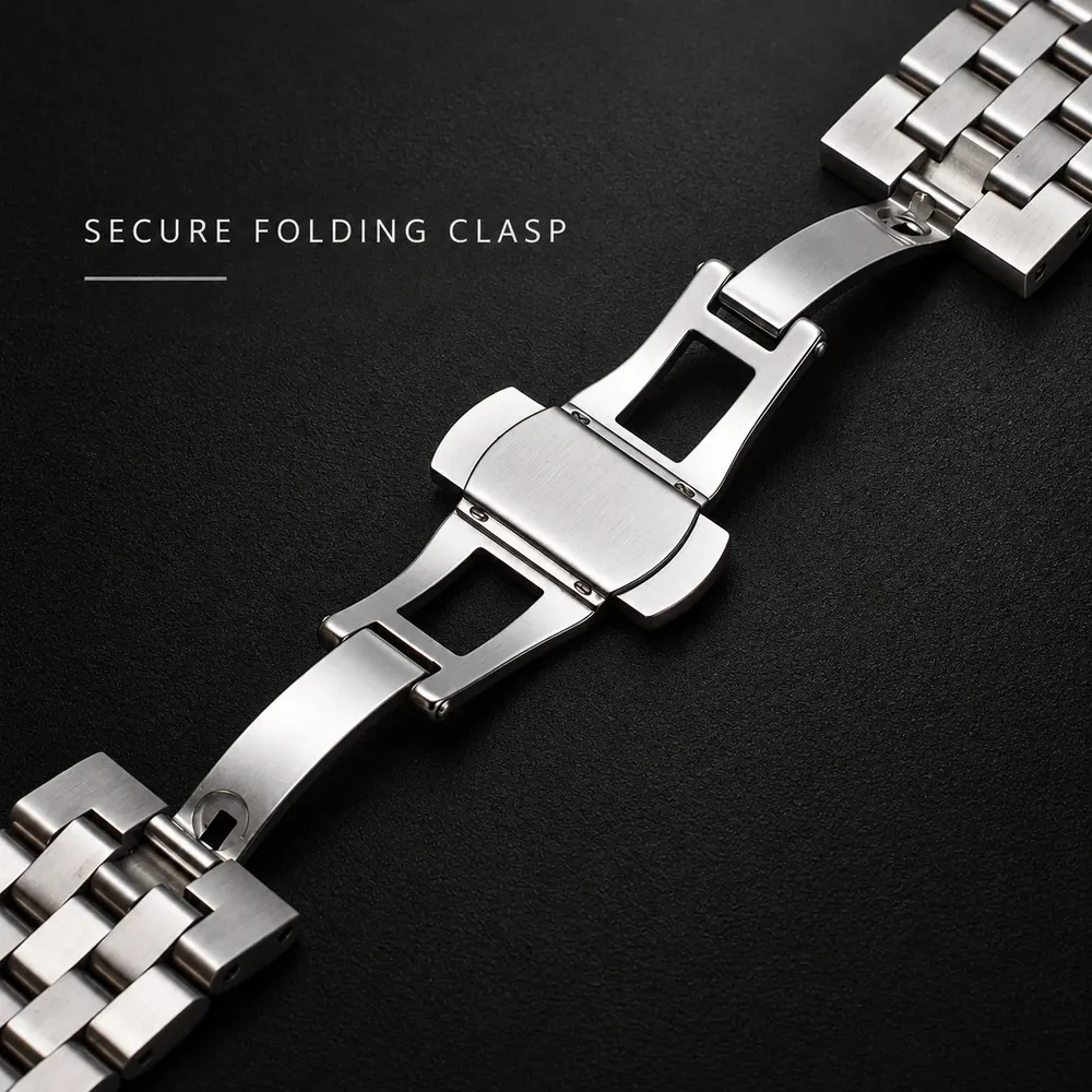 Bracelet inox 18 à 26 mm de remplacement universel