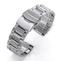 Bracelet inox massif 18 à 25 mm luxe universel – Couleur du bracelet Argent