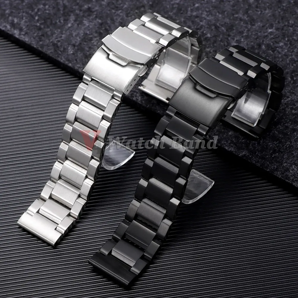Bracelet inox massif 18 à 25 mm luxe universel