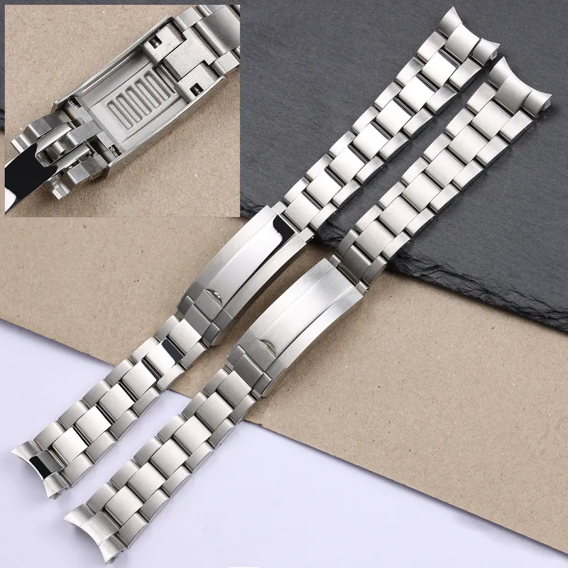 Bracelet inox massif 20 à 21 mm fermoir Glide Lock