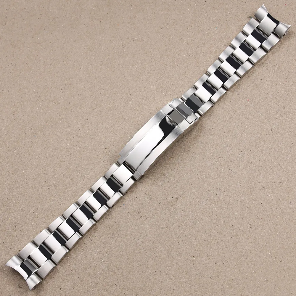 Bracelet inox massif 20 à 21 mm fermoir Glide Lock