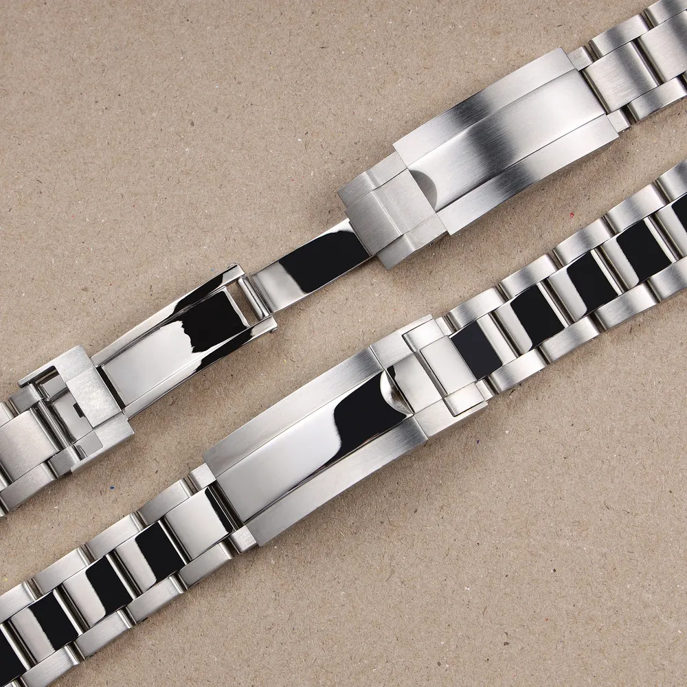 Bracelet inox massif 20 à 21 mm fermoir Glide Lock