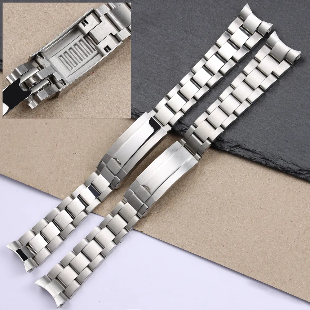 Bracelet inox massif 20 à 21 mm fermoir Glide Lock